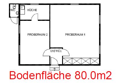 Grundriss bisheriges Probelokal